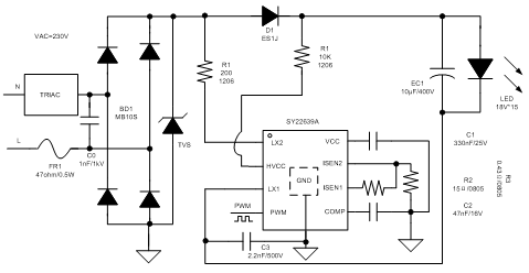 240vac efficiency dimming pf pwm linear triac dimmer 230vac controller compatible