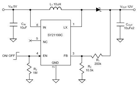 Sy21199cabc High Efficiency 1mhz, 600ma Step Up Regulator-products 