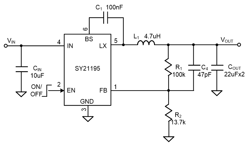 sy21195adc High Efficiency, 500kHz, 5A, 18V Input Synchronous Step Down ...