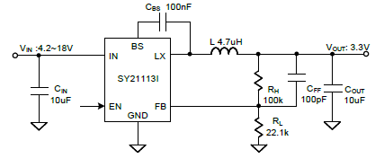 sy21113iadc High Efficiency, 3.0A, 18V Input Synchronous Step Down ...