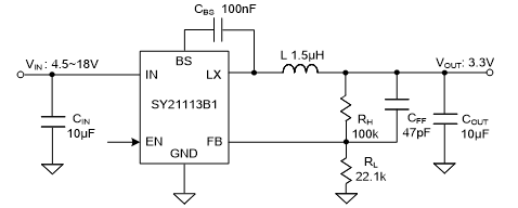 sy21113b1adc High Efficiency, 3.0A, 18V Input Synchronous Step Down ...